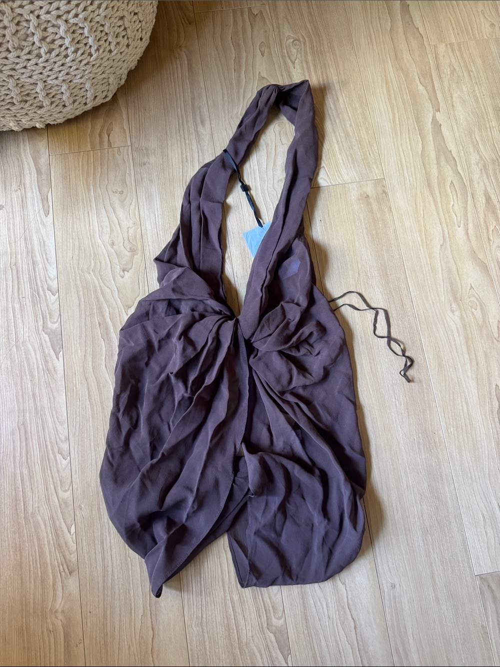 REVOLVE Adela Georgette Silk Top in Brown - Picture 2 of 5